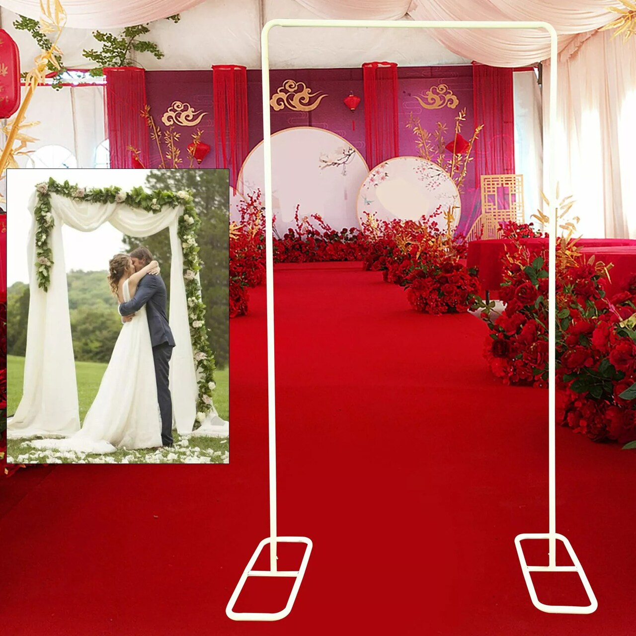 Metal Backdrop Stand Rack Disassemble Flower Display Frame Square Wedding Arch